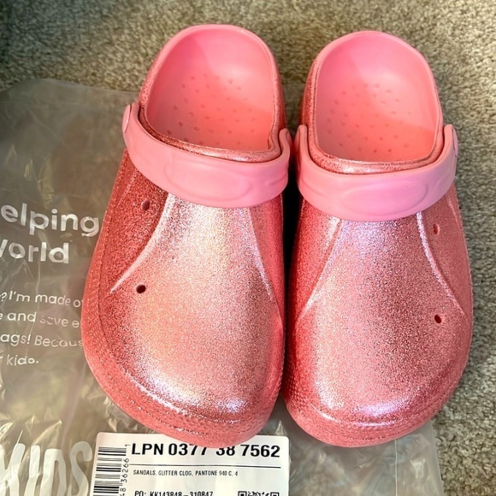 Fab kids, sparkle, glitter clog new Sz 4